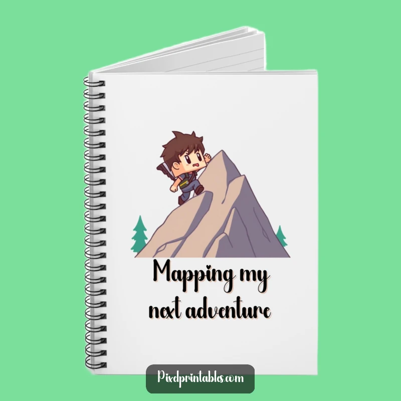 Funny Pixel Mountain Notebook: Jot Down Adventures with this Blocky Hero's Funny Gift