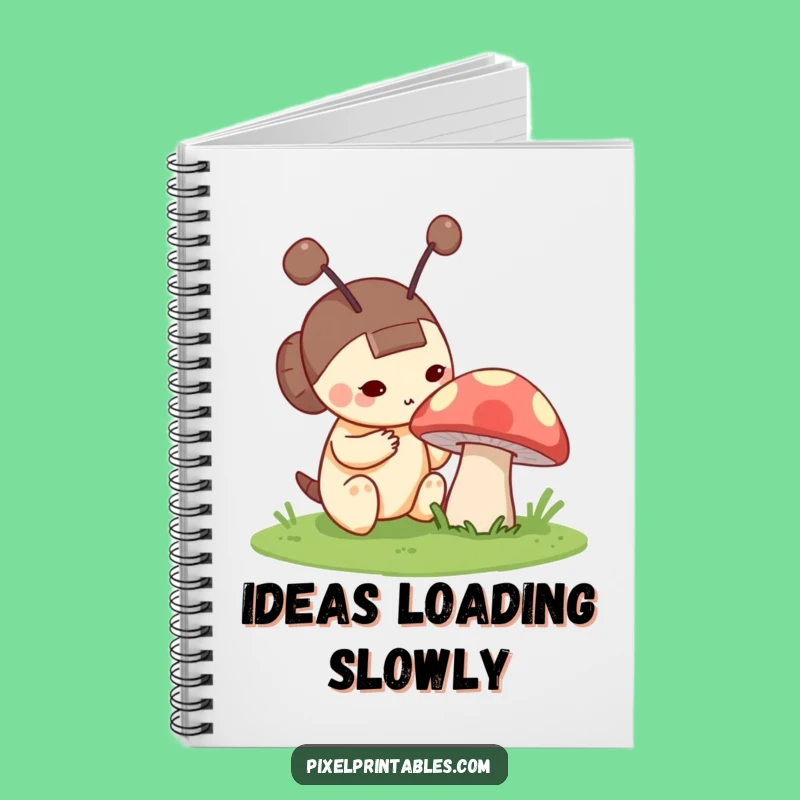 Funny Pixel Mushroom Notebook: Curious Character's Retro Idea Journal Gift