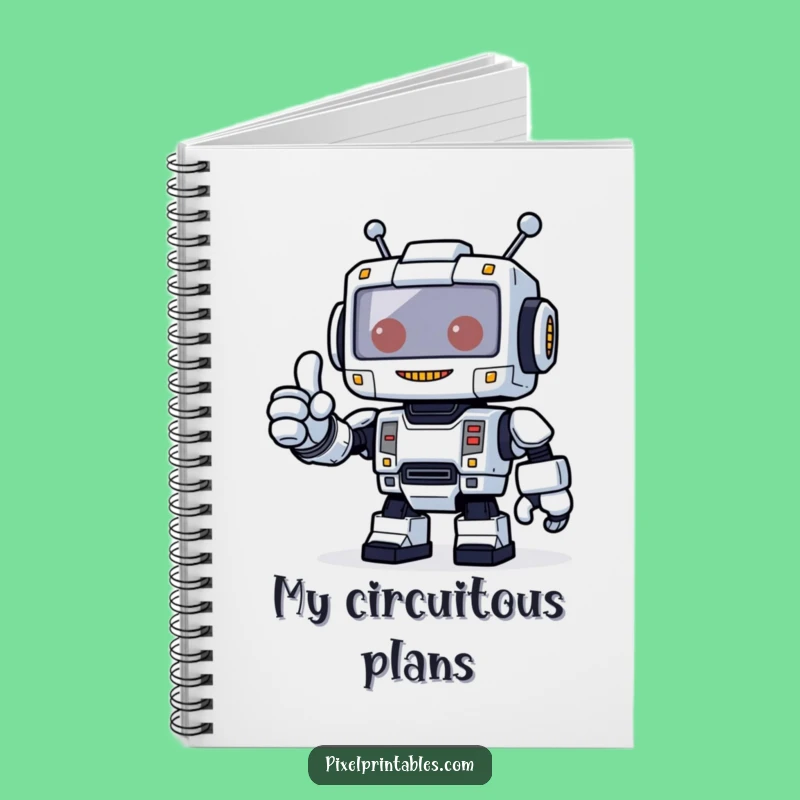 Funny Robot Thumbs Up Notebook - Jot Down Pixel Ideas Gift!