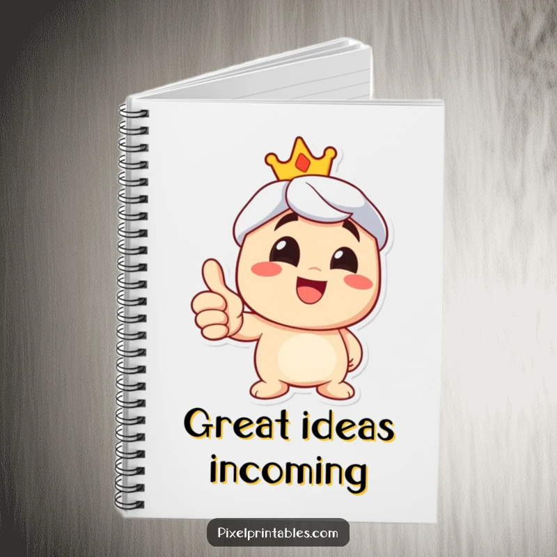 Funny thumbs up notebook with a happy character giving a wide grin, perfect for journaling and note-taking.