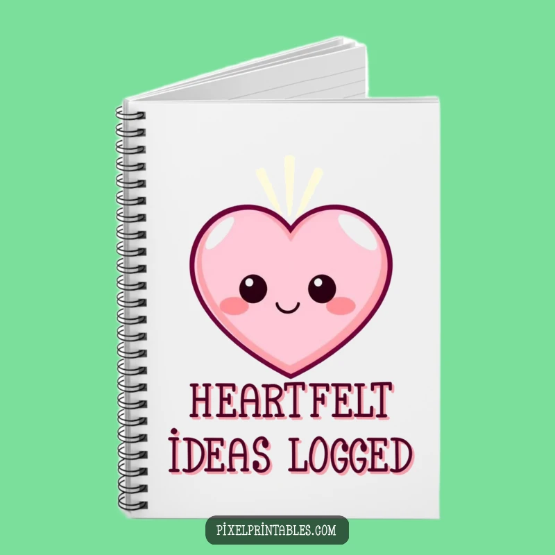 Funny Pixel Heart Notebook - Love Journal, Perfect Writing Gift!