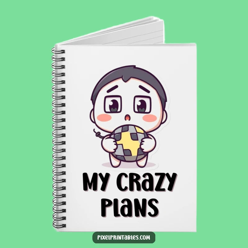 Funny Pixel Bomb Notebook: Surprised Character's Gaming Journal