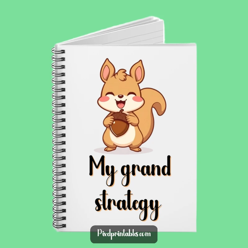 Funny Pixel Squirrel Notebook - Record Your Victories with Triumphant Acorn Notes Gift