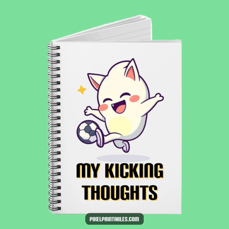 Funny Pixel Kicker Notebook: Mischievous Character's Pixel Ball Journal