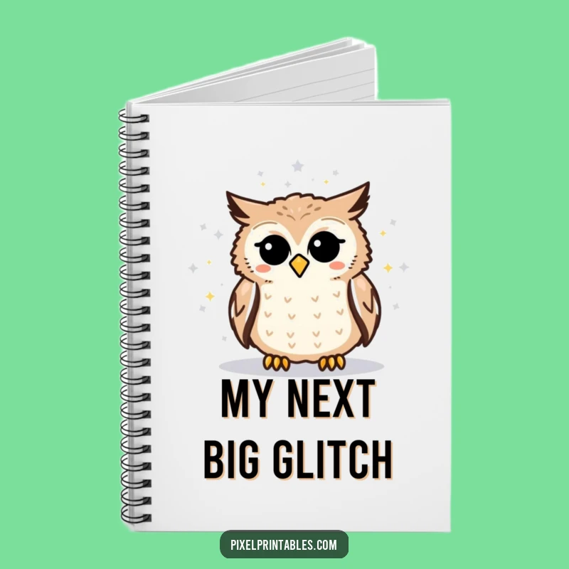 Funny Pixelated Owl Star Map Notebook Jot Down Cosmic Ideas with Geeky Flair