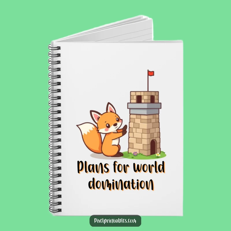 Funny Pixelated Fox Notebook: Plan Your Builds with Pixel Art