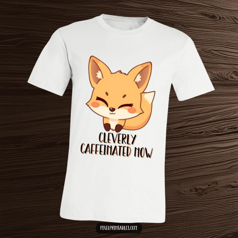 Funny Pixel Fox T-Shirt showcasing a playful, pixelated fox winking mischievously, perfect for making a bold and humorous statement.