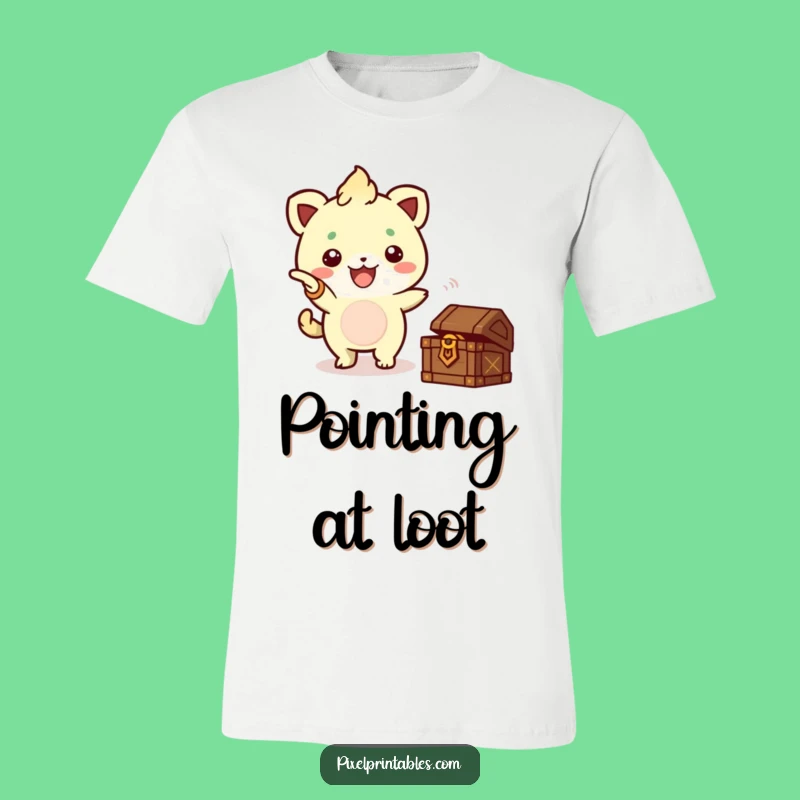 Funny Pixel Treasure T-Shirt - Cute Creature Quest, Perfect Funny Gift!