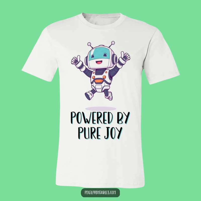 Funny Robot Jumping T-Shirt: Wear Your Excitement Loud and Proud
