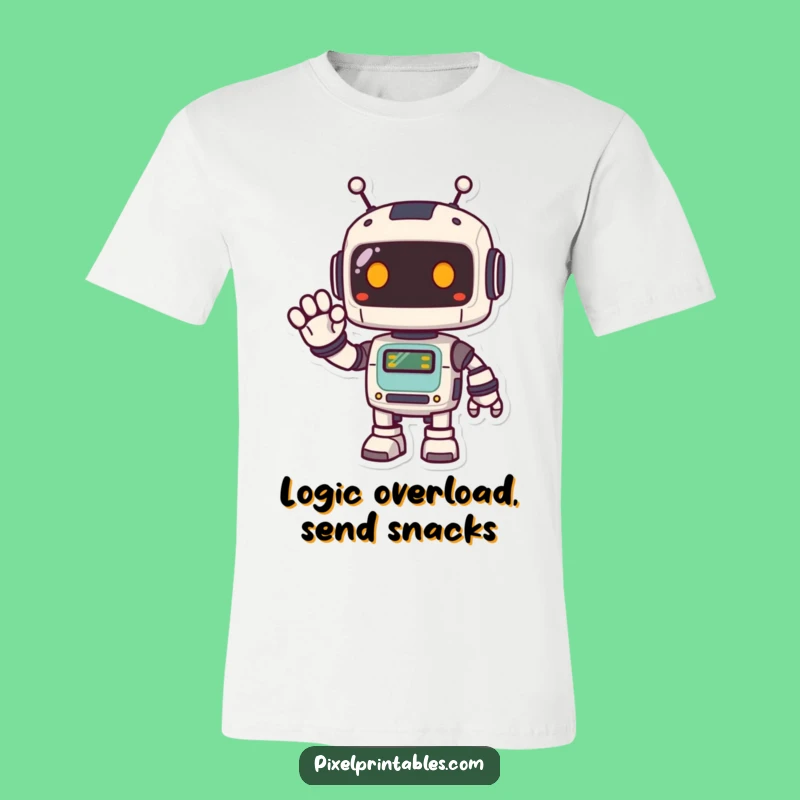 Funny Pixel Robot T-Shirt: Happy Retro Bot Tee, Perfect Humorous Gift