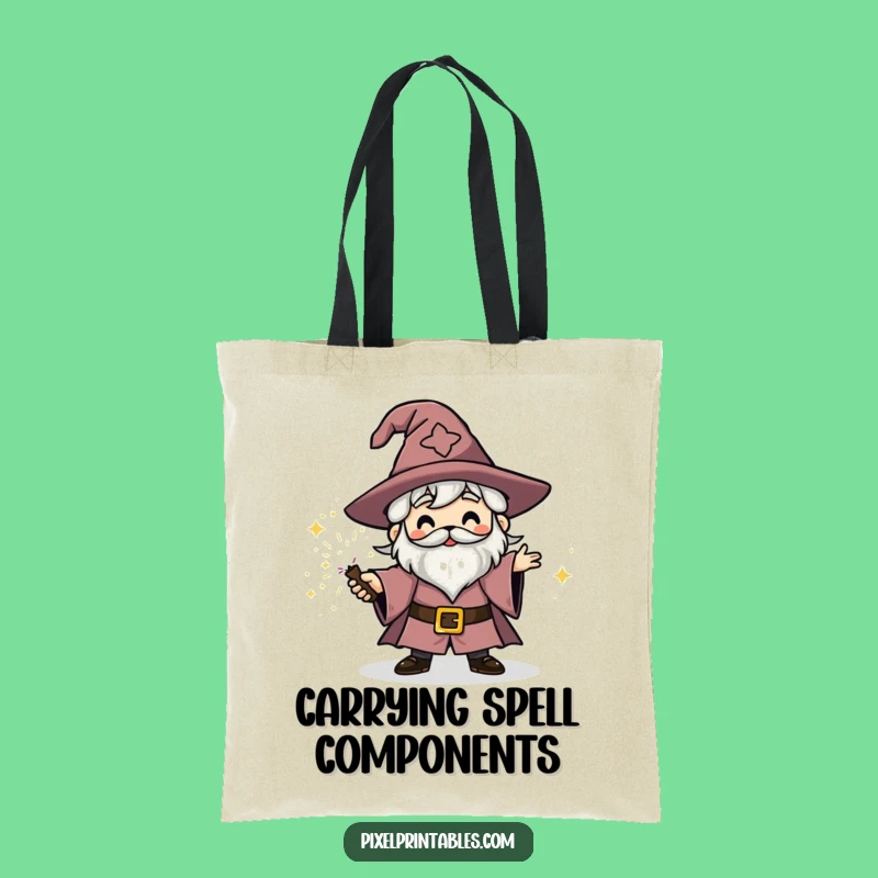 Funny Block Wizard Tote Bag: Spell Casting Accessory, Great Funny Gift