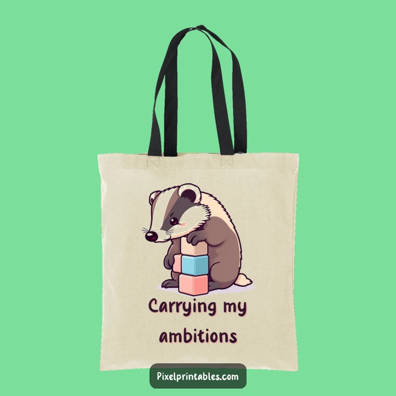 Funny Determined Badger Cube Tote Bag - Functional Funny Gift for Organizers