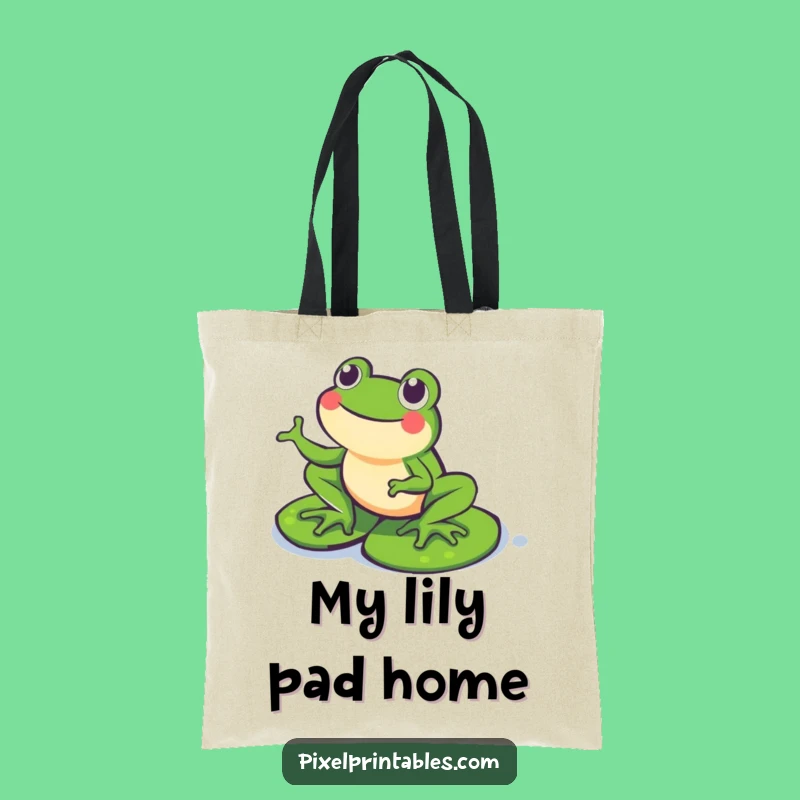 Funny Pixel Frog Tote Bag: Whimsical & Humorous Carryall