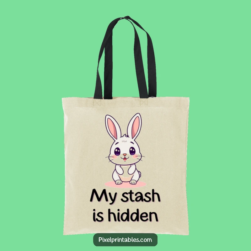 Funny Pixel Rabbit Tote Bag - Carry Your Essentials with a Pixelated Surprise!