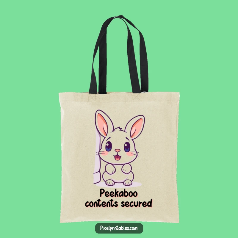 Funny Pixelated Rabbit Tote Bag: Carry Your Surprise Retro Pixel Art Essentials
